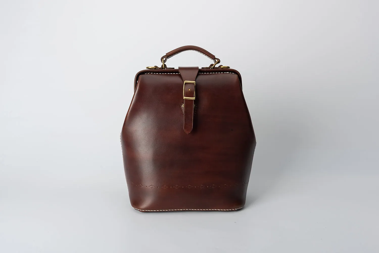 Handmade Womens Coffee Leather Doctor Backpack Purse Shoulder Doctor Handbag for Women