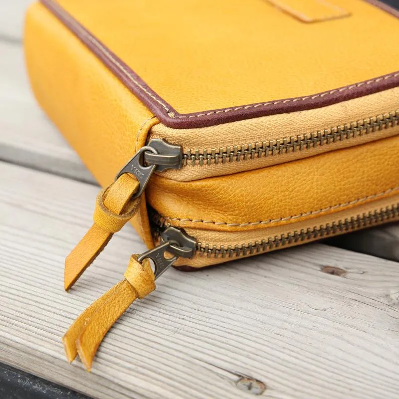 Handmade Women's Red Leather Shoulder Clutch Purse Handbag Crossbody Bag Clutch Purse