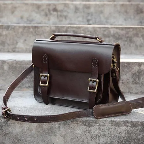 Handmade Womens Tan Leather Satchel Shoulder Bag Cambridge Structured Satchel Handbag Purse for Men