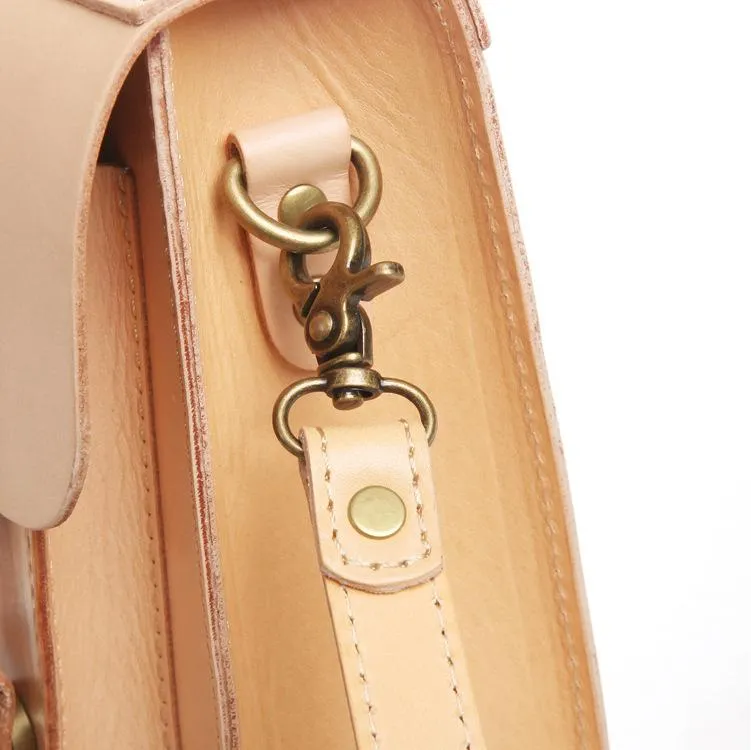 Handmade Womens Tan Leather Satchel Shoulder Bag Cambridge Structured Satchel Handbag Purse for Men