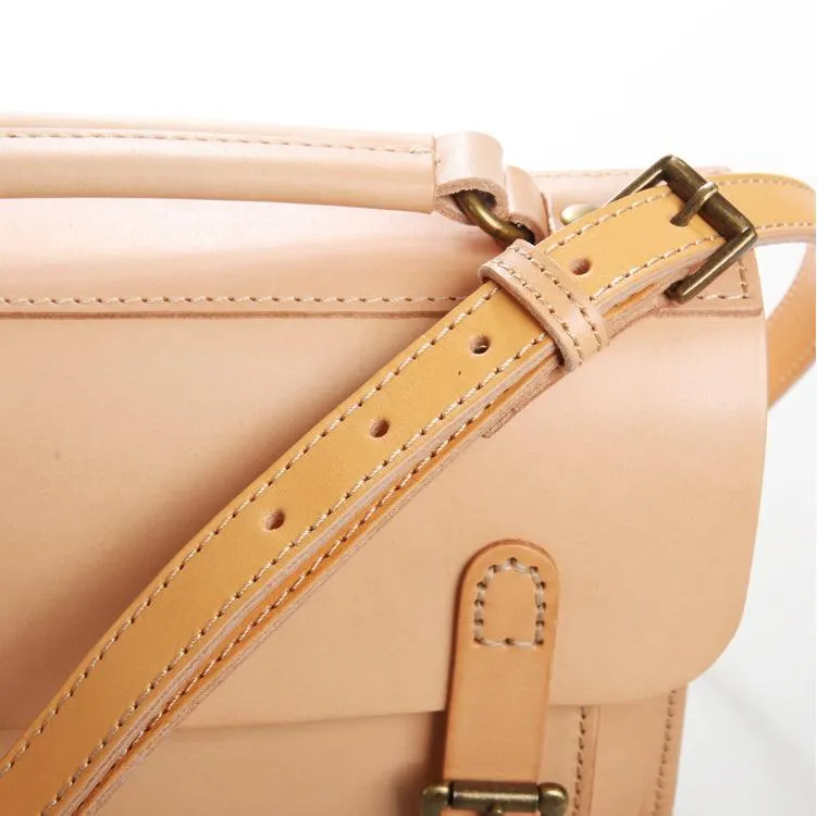 Handmade Womens Tan Leather Satchel Shoulder Bag Cambridge Structured Satchel Handbag Purse for Men