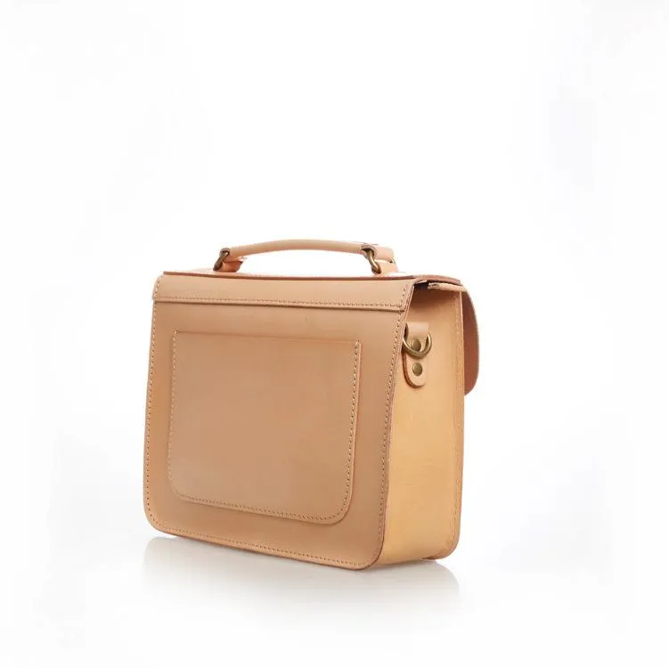 Handmade Womens Tan Leather Satchel Shoulder Bag Cambridge Structured Satchel Handbag Purse for Men