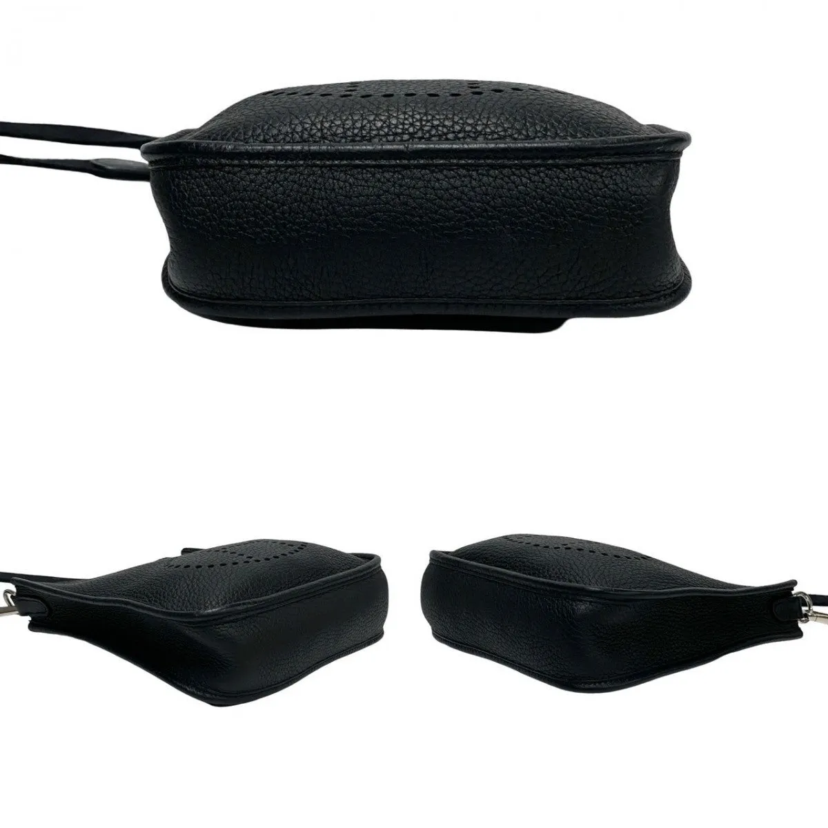 HERMES Shoulder Bag Taurillon Clemence black Evelyn TPM