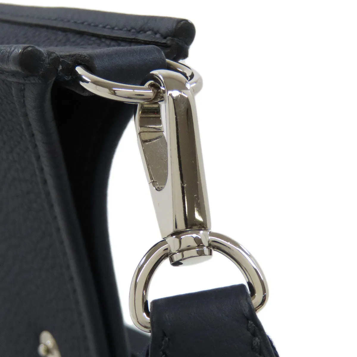 HERMES Shoulder Bag Taurillon Clemence Navy Evelyn TPM SilverMetal Women Used