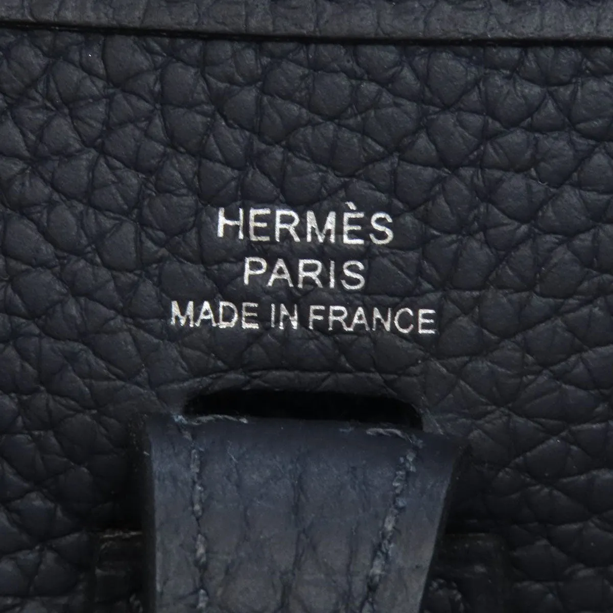 HERMES Shoulder Bag Taurillon Clemence Navy Evelyn TPM SilverMetal Women Used