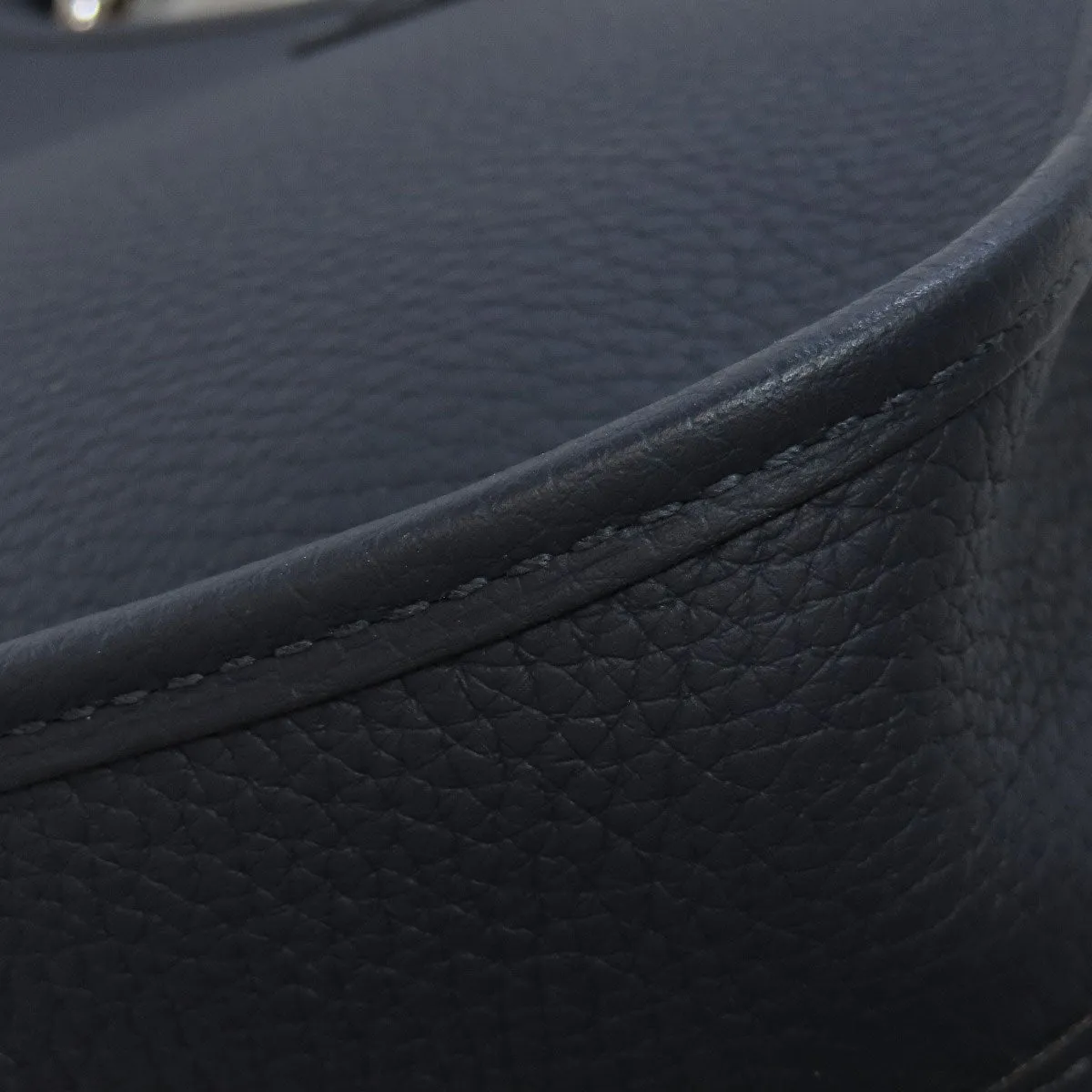 HERMES Shoulder Bag Taurillon Clemence Navy Evelyn TPM SilverMetal Women Used