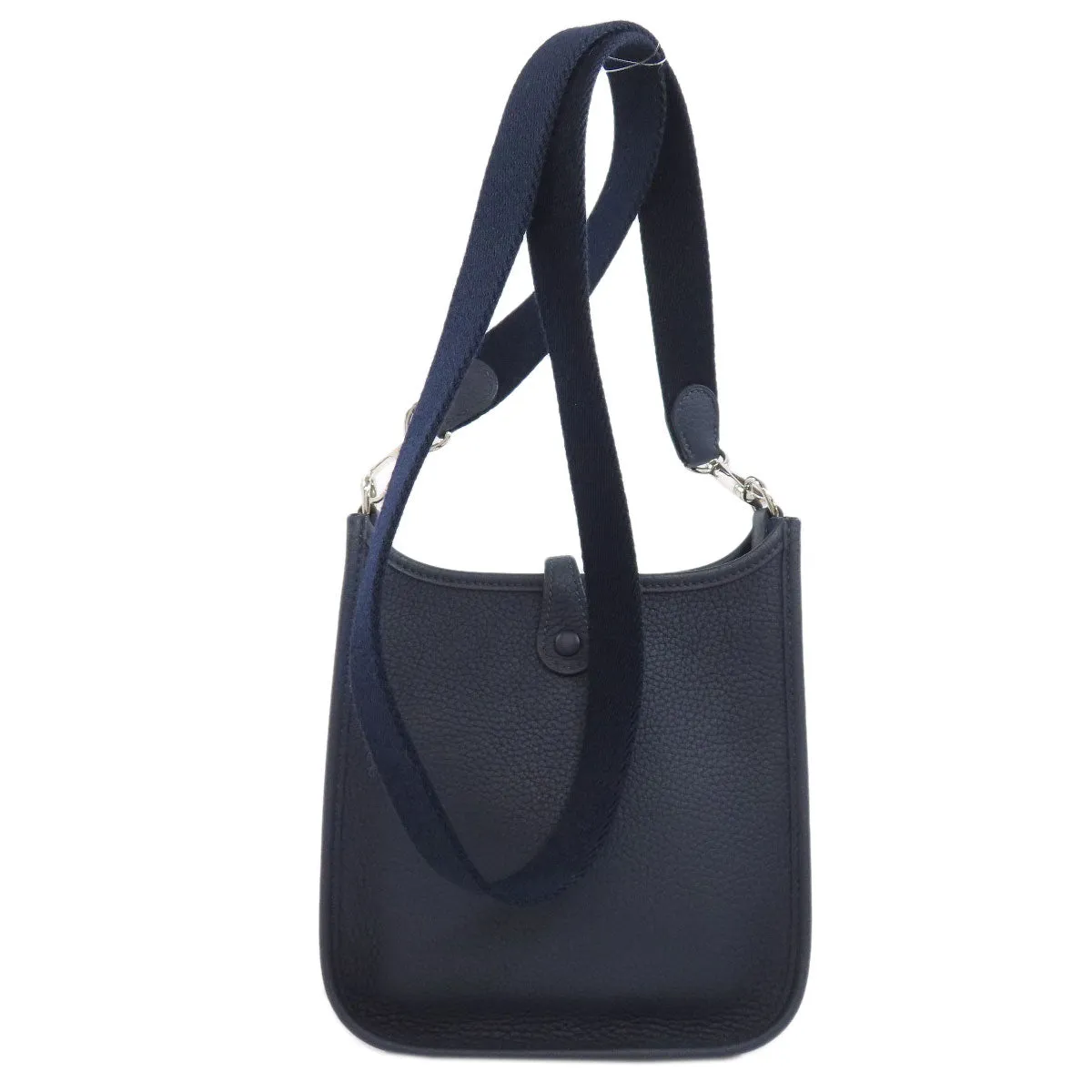 HERMES Shoulder Bag Taurillon Clemence Navy Evelyn TPM SilverMetal Women Used