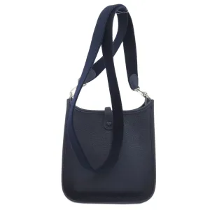 HERMES Shoulder Bag Taurillon Clemence Navy Evelyn TPM SilverMetal Women Used