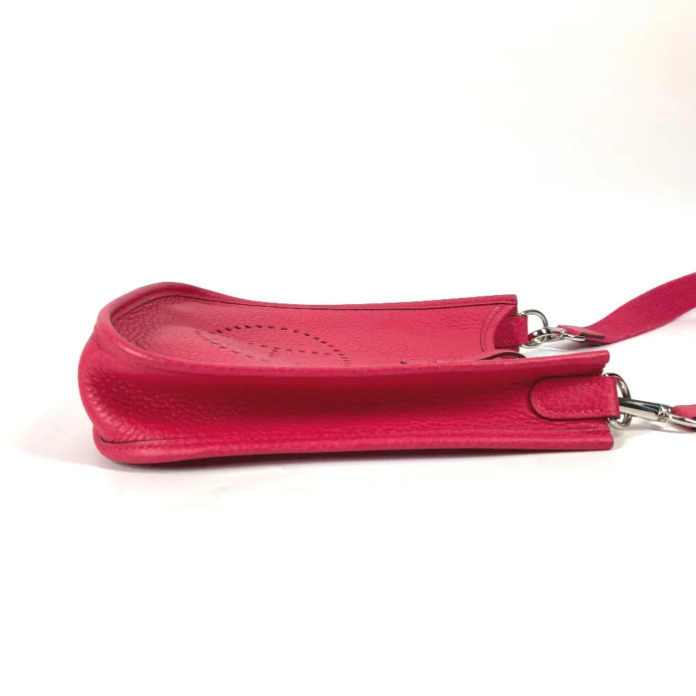 HERMES Shoulder Bag Taurillon Clemence pink Crossbody pochette Evelyn TPM 16 Women Used