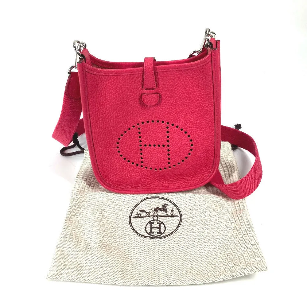 HERMES Shoulder Bag Taurillon Clemence pink Crossbody pochette Evelyn TPM 16 Women Used