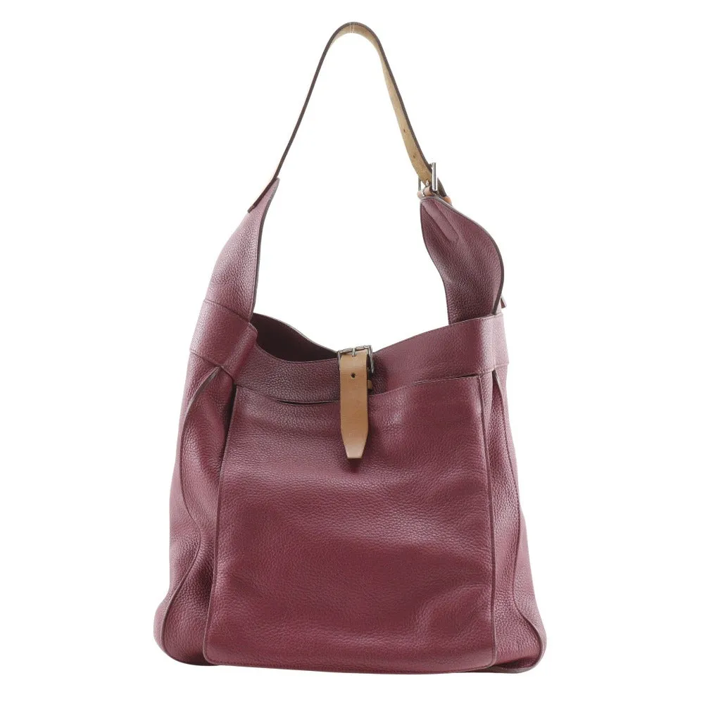 HERMES Shoulder Bag Taurillon Clemence Red Marwali GM Women Used