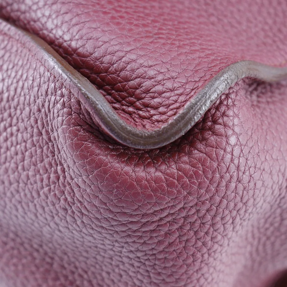 HERMES Shoulder Bag Taurillon Clemence Red Marwali GM Women Used