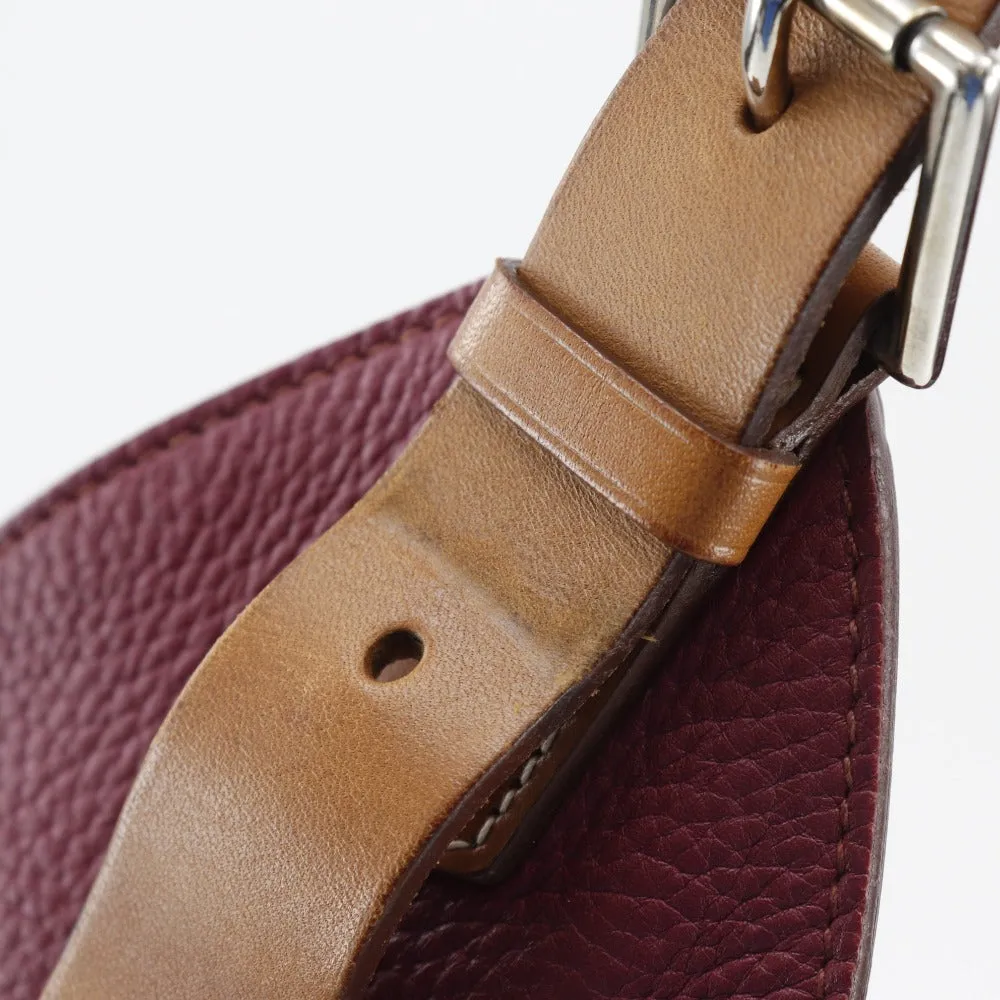 HERMES Shoulder Bag Taurillon Clemence Red Marwali GM Women Used