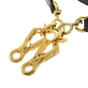 HERMES Shoulder strap Box scarf black Kelly strap