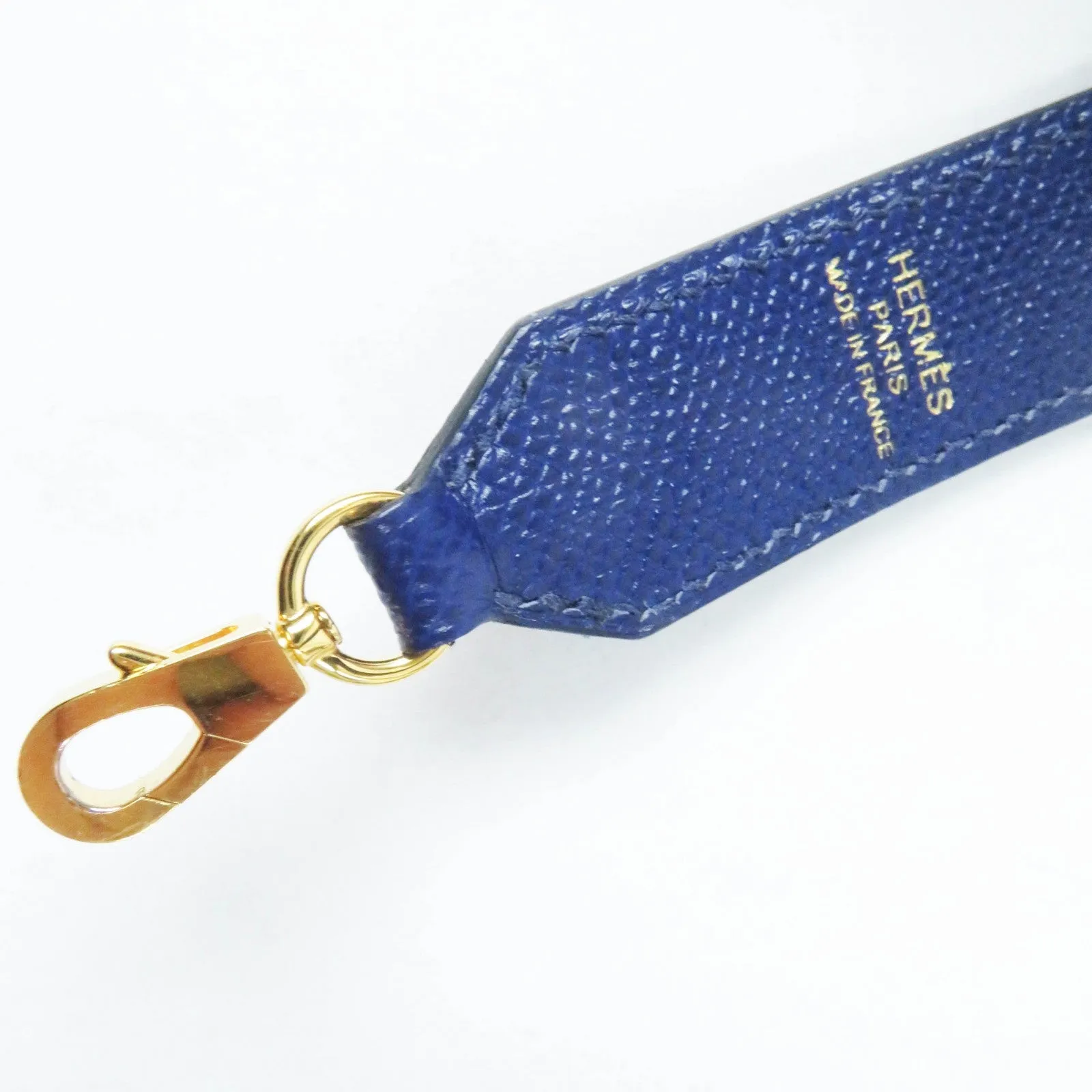 HERMES Shoulder strap Main: Leather Blue Black Brown bandouliere trace de cuir Women Used