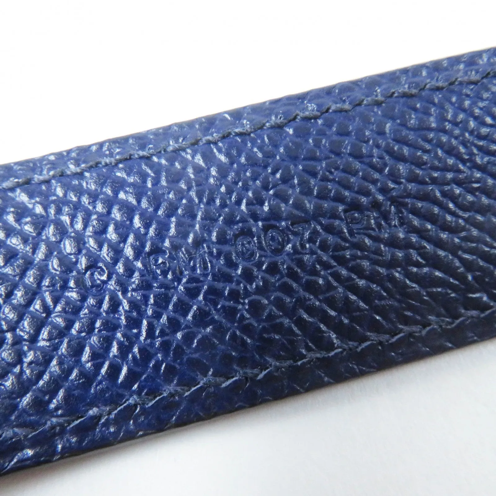 HERMES Shoulder strap Main: Leather Blue Black Brown bandouliere trace de cuir Women Used