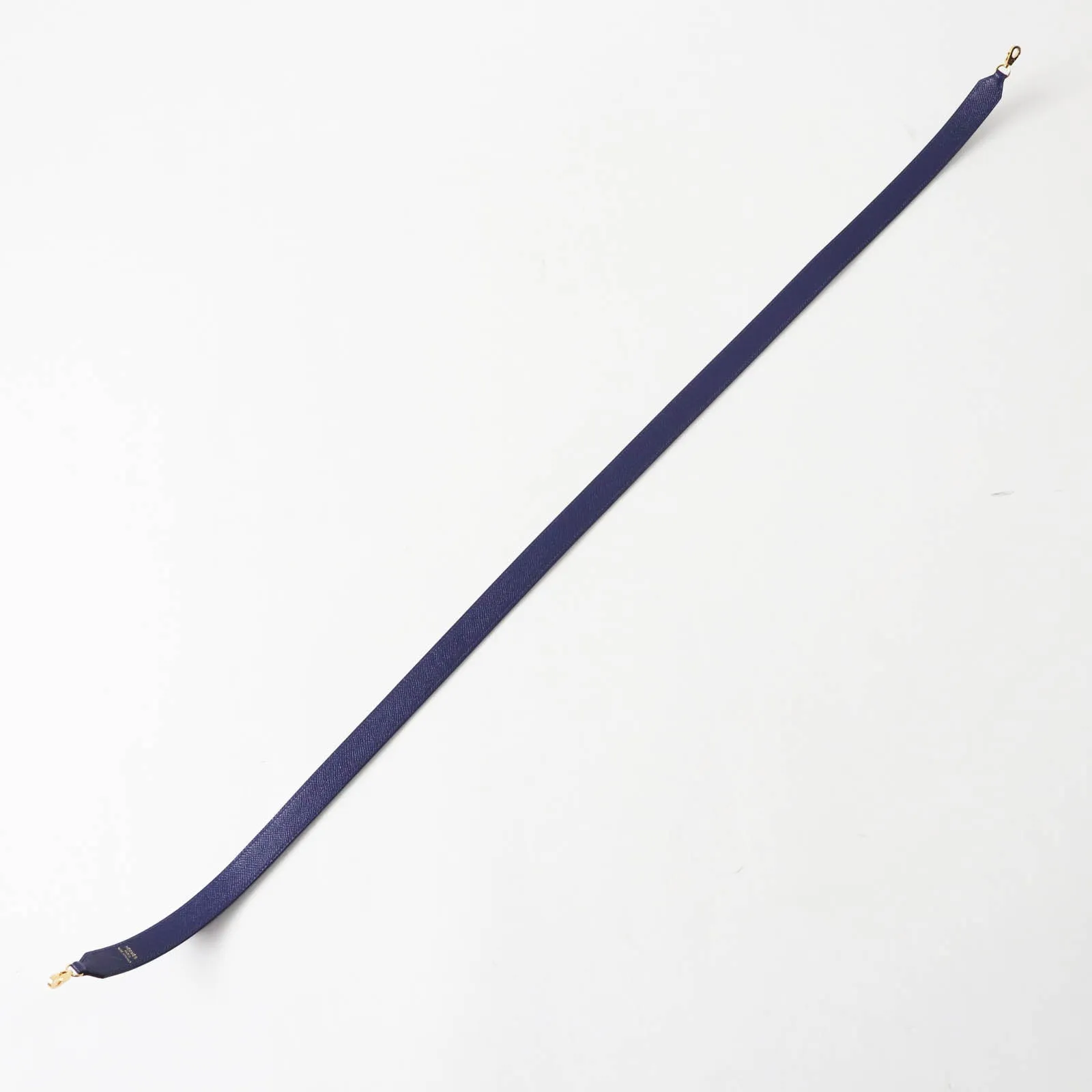 HERMES Shoulder strap Main: Leather Blue Black Brown bandouliere trace de cuir Women Used