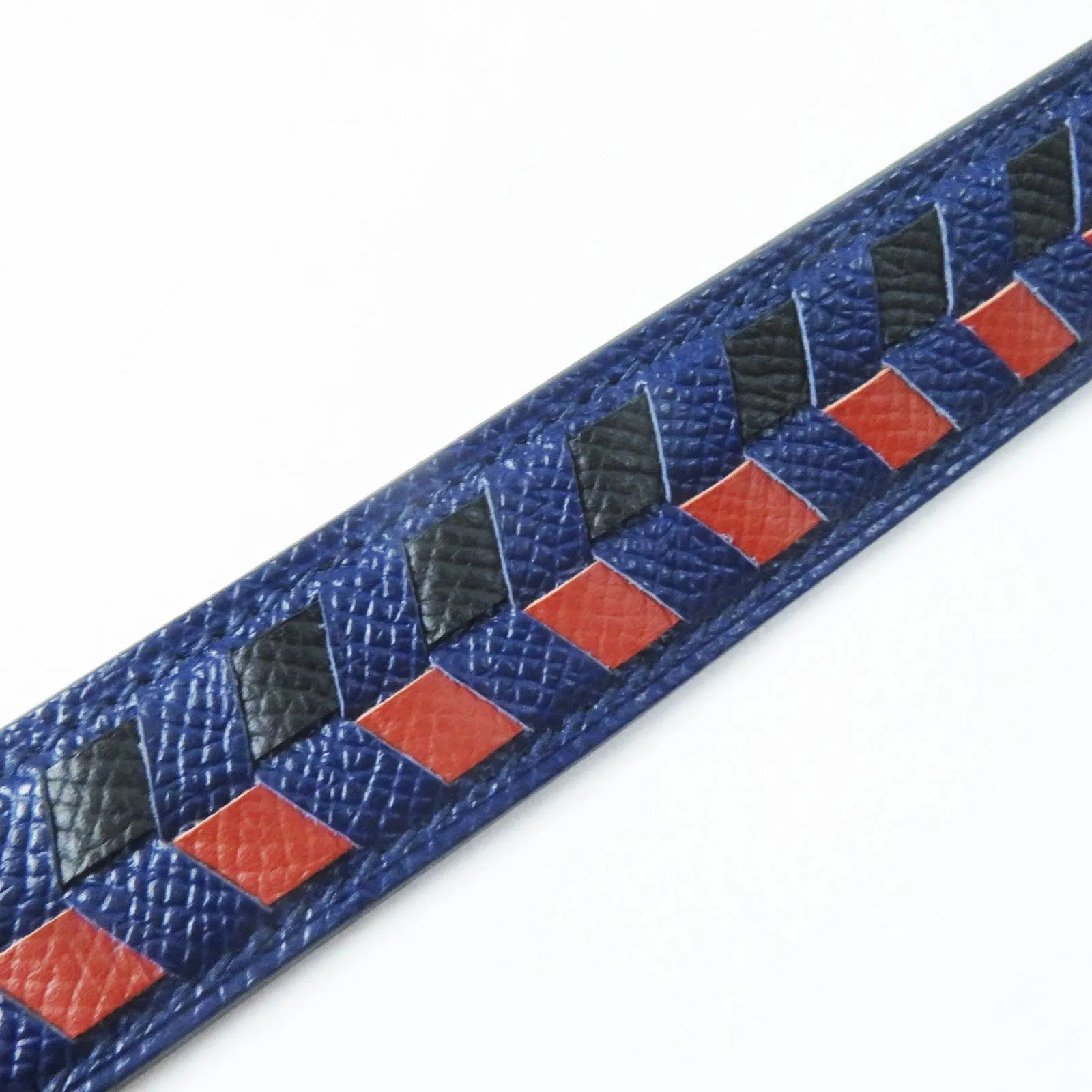 HERMES Shoulder strap Main: Leather Blue Black Brown bandouliere trace de cuir Women Used