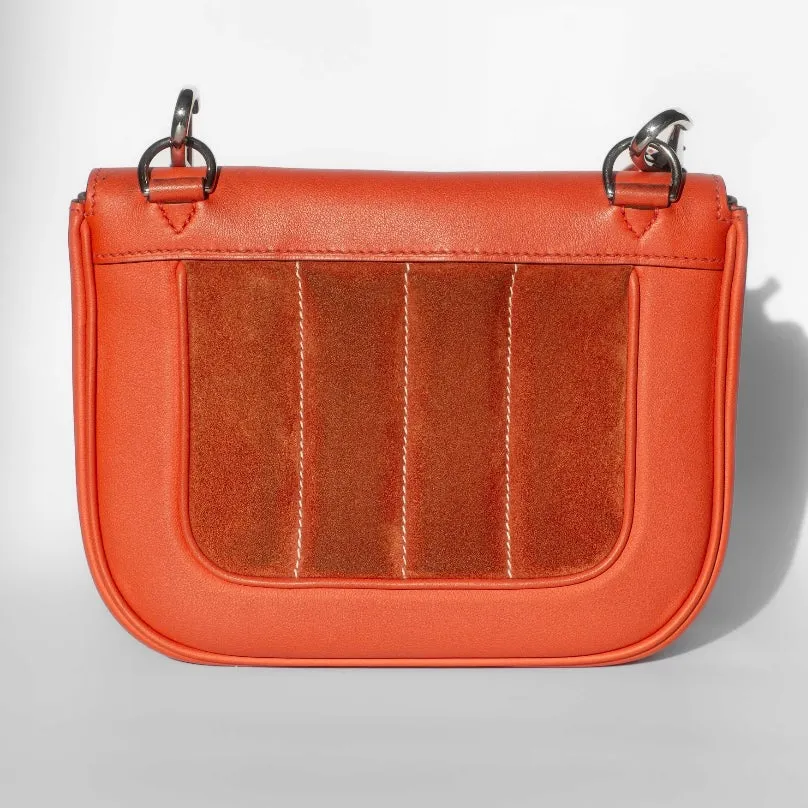 HERM??S - BERLINE CROSSBODY BAG ORANGE LEATHER & SUEDE RUTH??NIUM HARDWARE