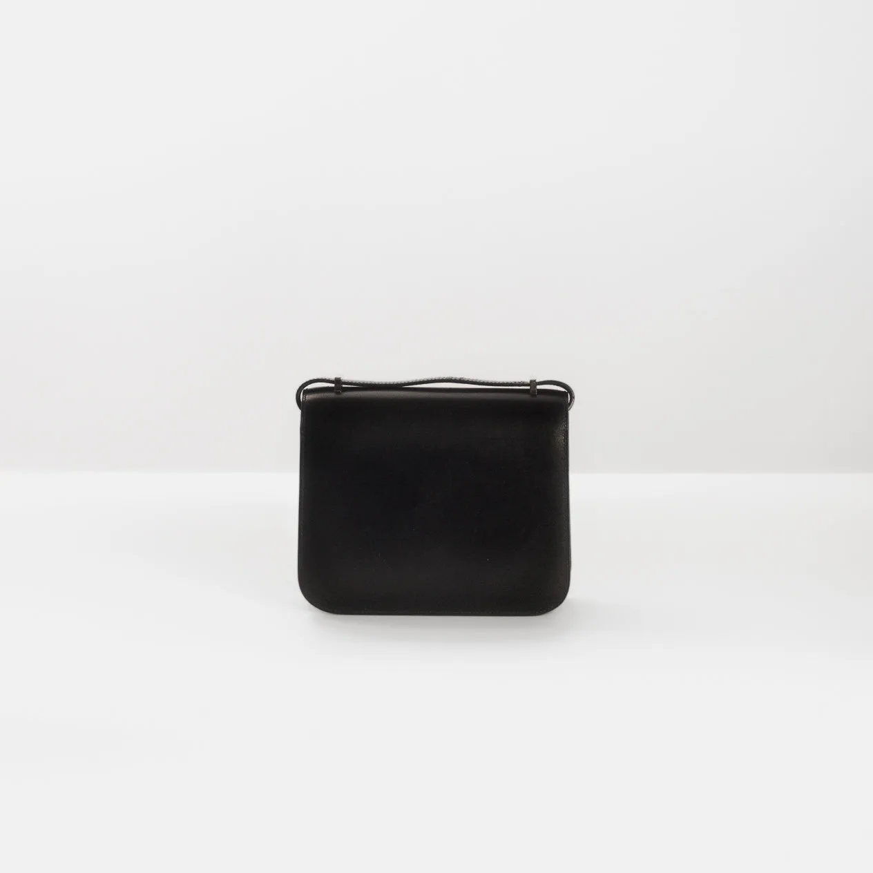 HERM??S - *LIMITED EDITION* CONSTANCE MINI 18 BLACK BOX CALF LEATHER & LIZARD PALLADIUM HARDWARE