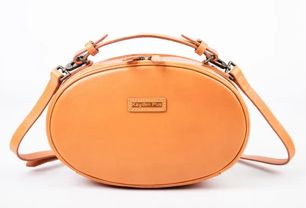 Leather Womens Round Handbag Crossbody Bag Shoulder Bag Purse For Women