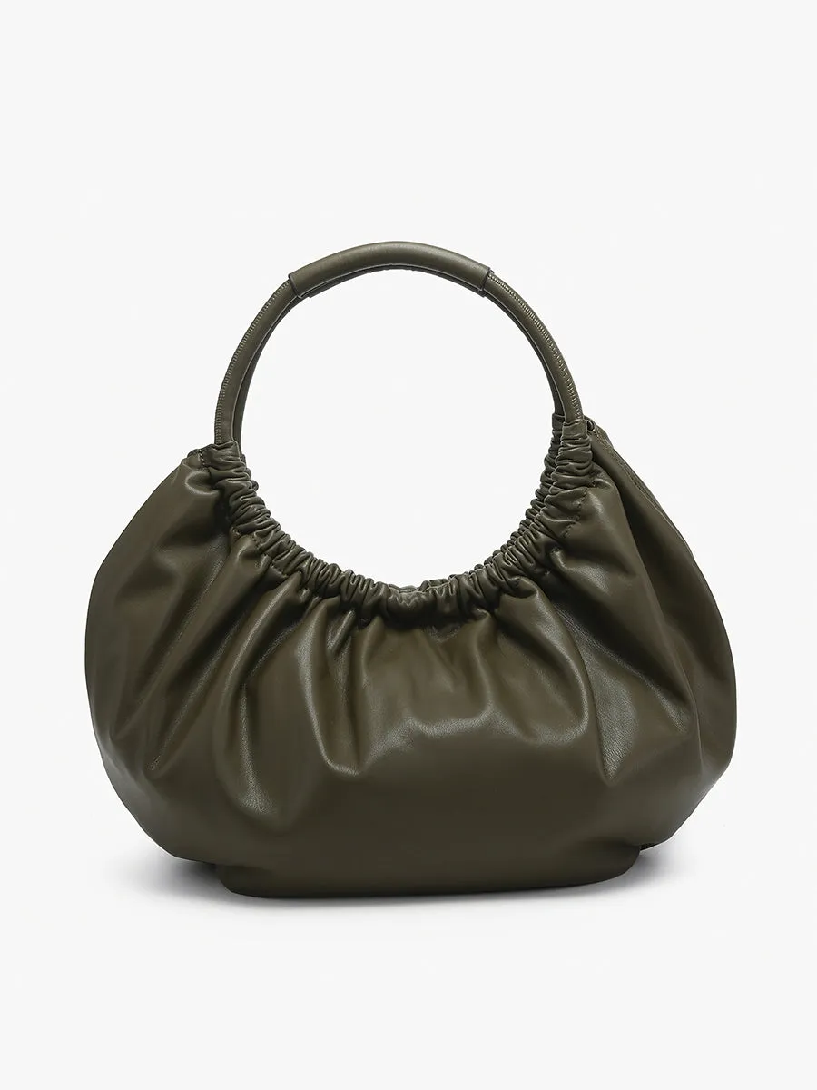 Lena Vegan Ruched Shoulder Bag