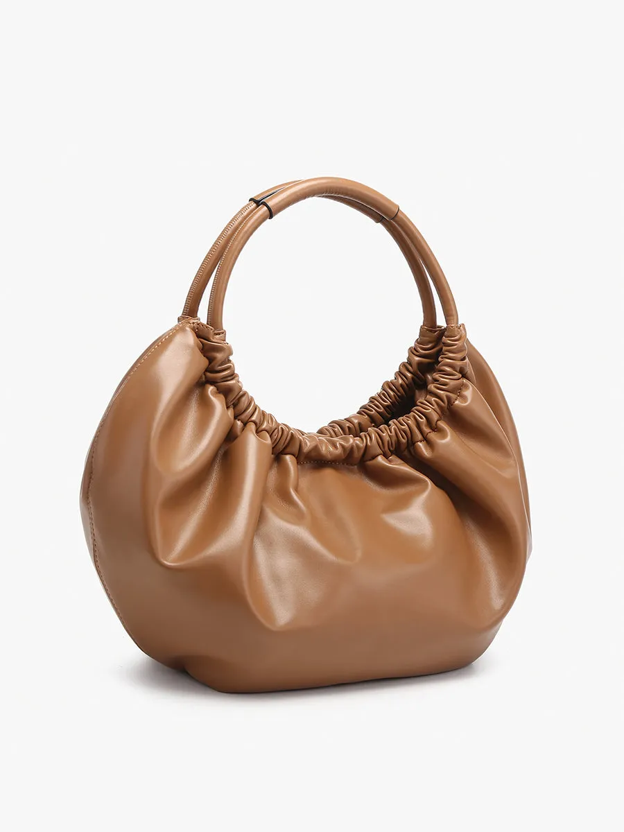 Lena Vegan Ruched Shoulder Bag