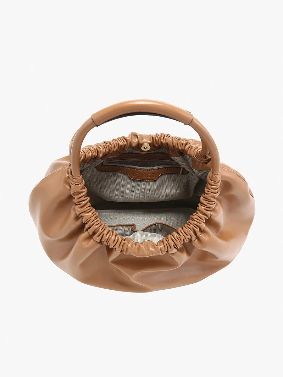 Lena Vegan Ruched Shoulder Bag