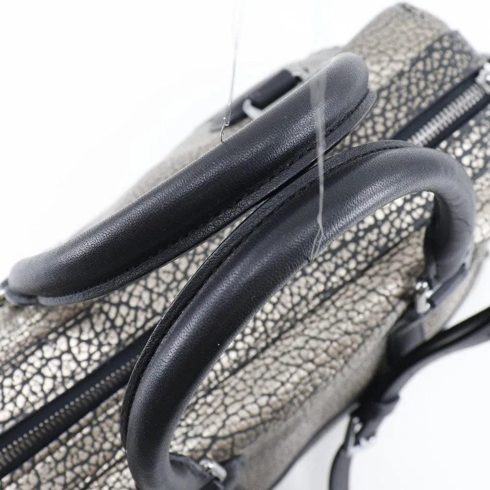 LOEWE Handbag Calfskin Black, Silver Mini Boston 2WAYShoulder Women Used