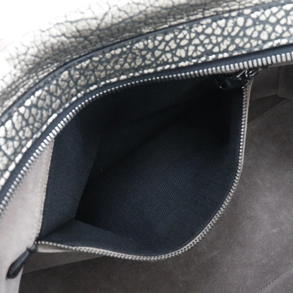 LOEWE Handbag Calfskin Black, Silver Mini Boston 2WAYShoulder Women Used