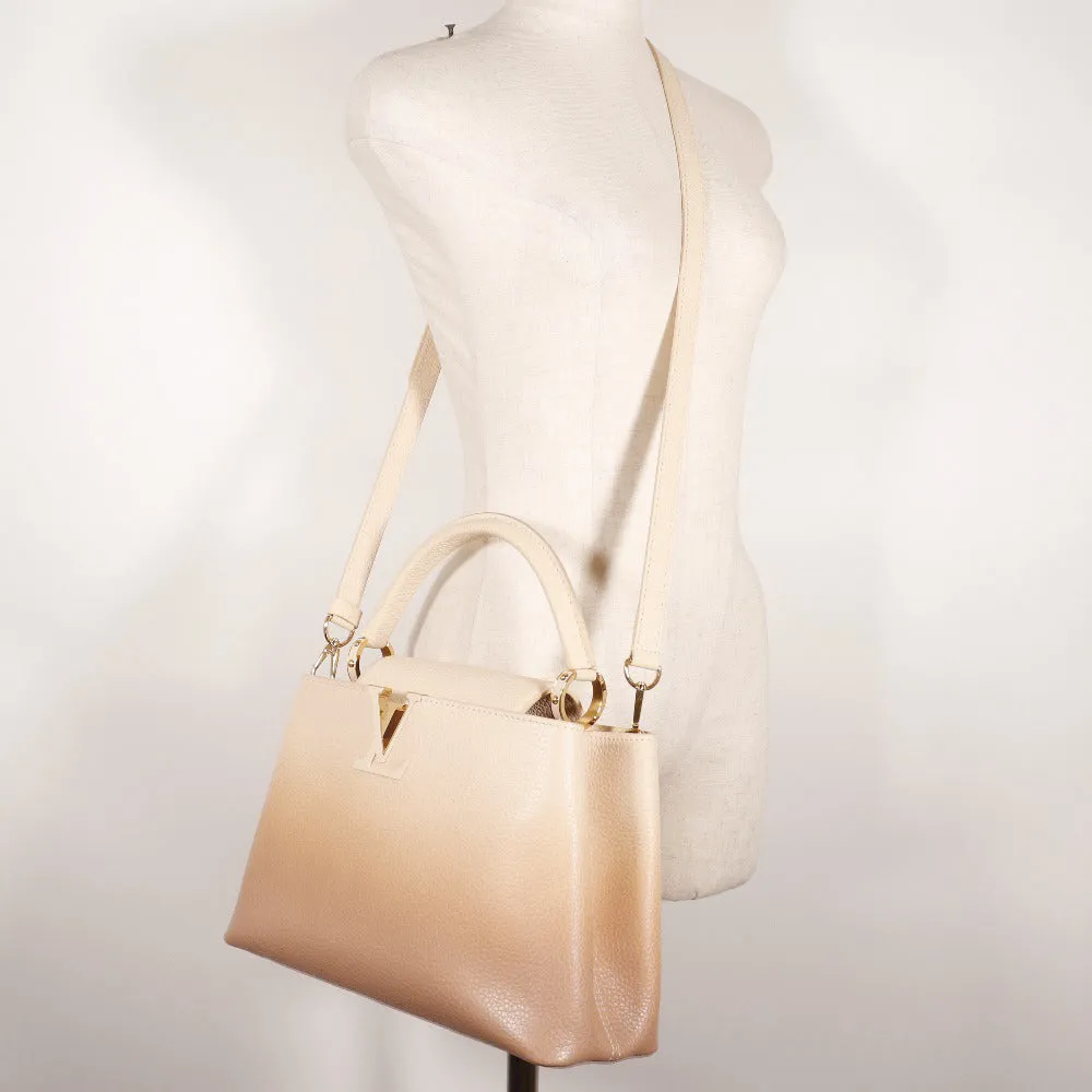 LOUIS VUITTON Handbag M53250 Taurillon Clemence Leather beige gradation 2WAYShoulder Capusine PM