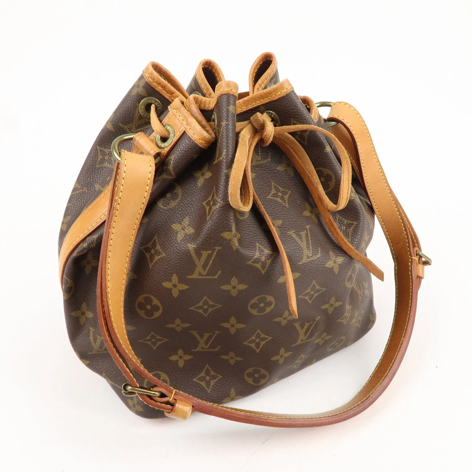 Louis Vuitton Monogram Petit Noe Shoulder Bag Brown M42226