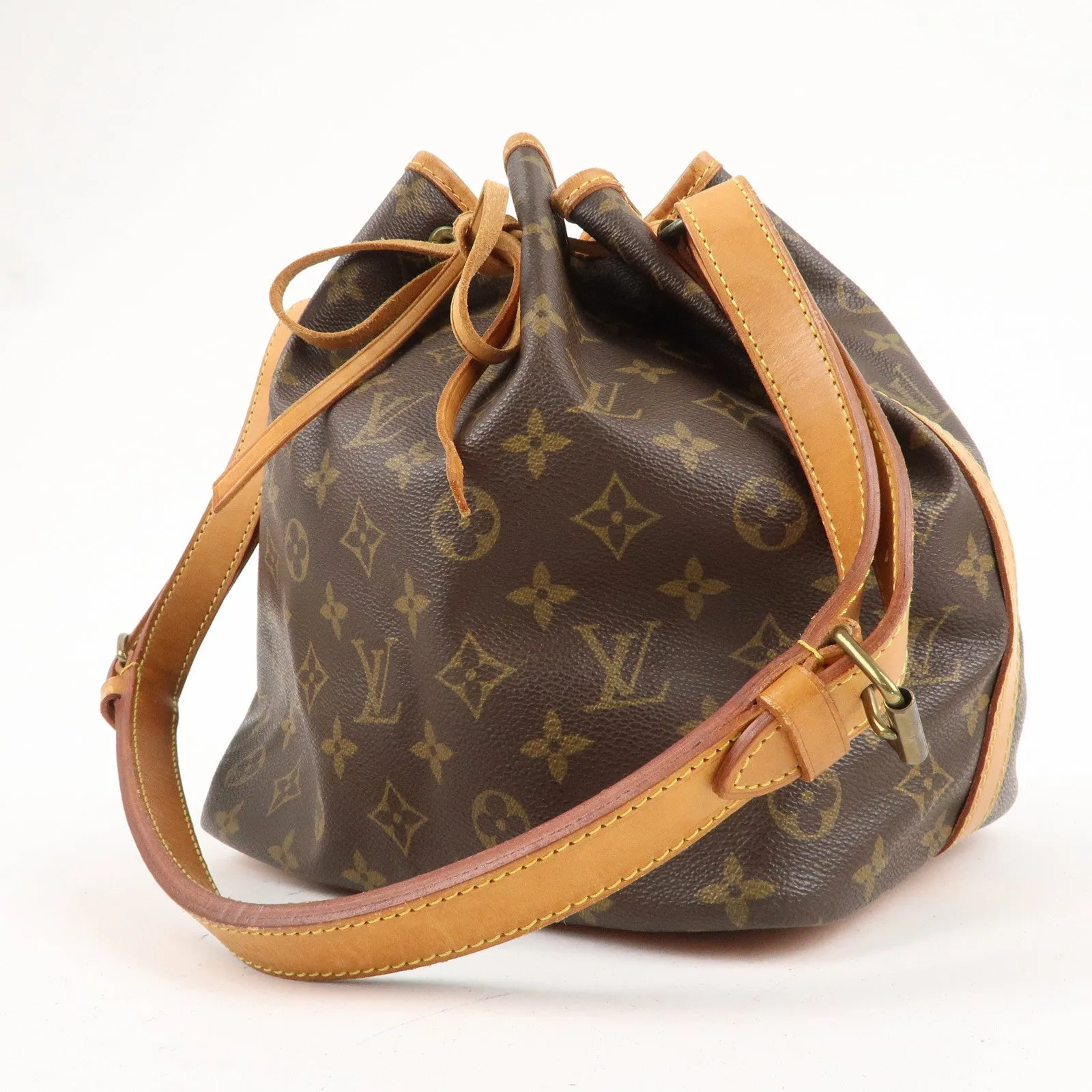 Louis Vuitton Monogram Petit Noe Shoulder Bag Brown M42226