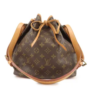 Louis Vuitton Monogram Petit Noe Shoulder Bag Brown M42226