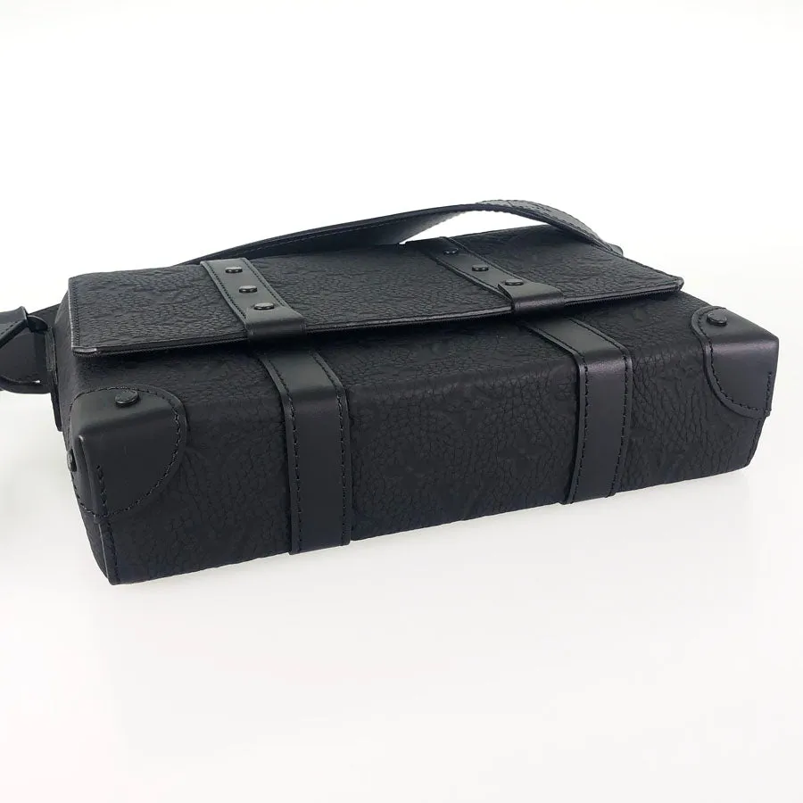 LOUIS VUITTON Monogram Taurillon Clemence Trunk Messenger PM Shoulder Bag