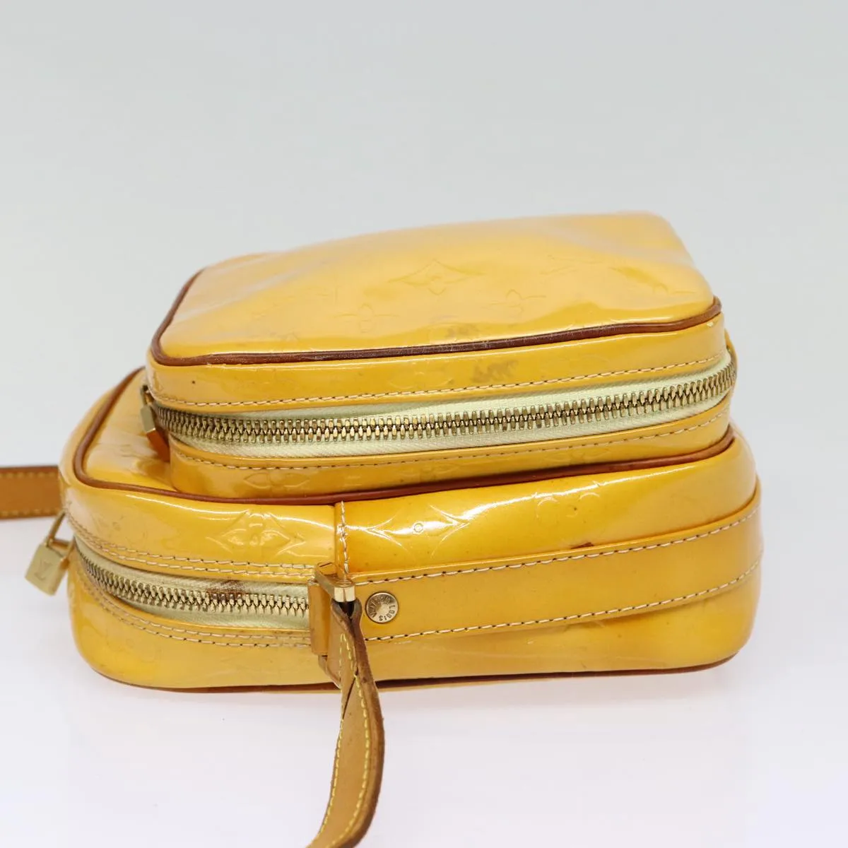 LOUIS VUITTON Monogram Vernis Wooster Shoulder Bag Yellow M91075 LV Auth 85174