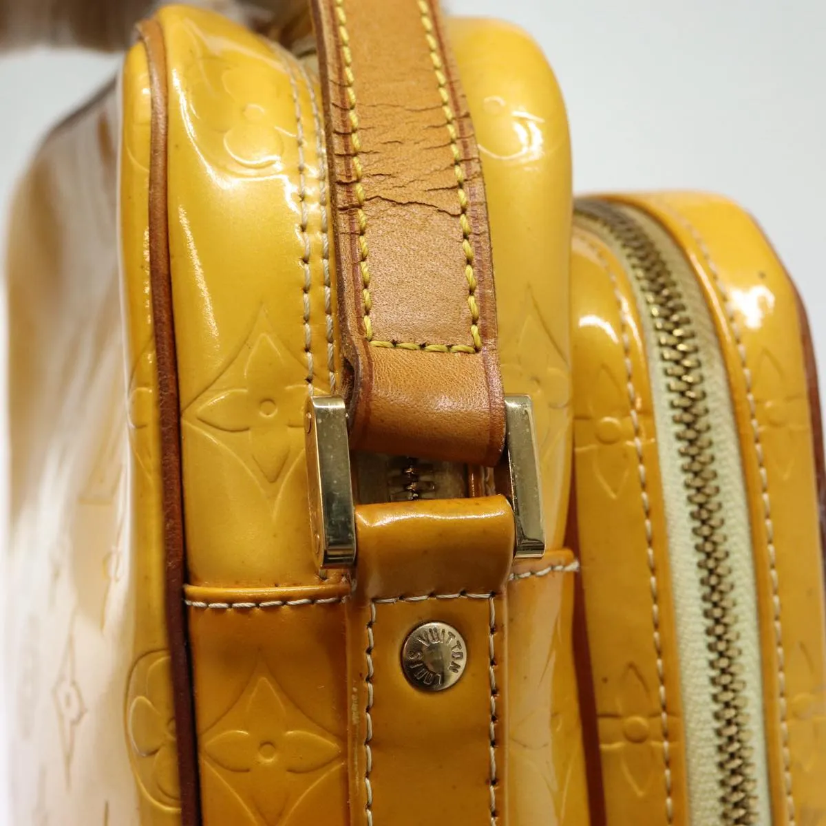 LOUIS VUITTON Monogram Vernis Wooster Shoulder Bag Yellow M91075 LV Auth 85174