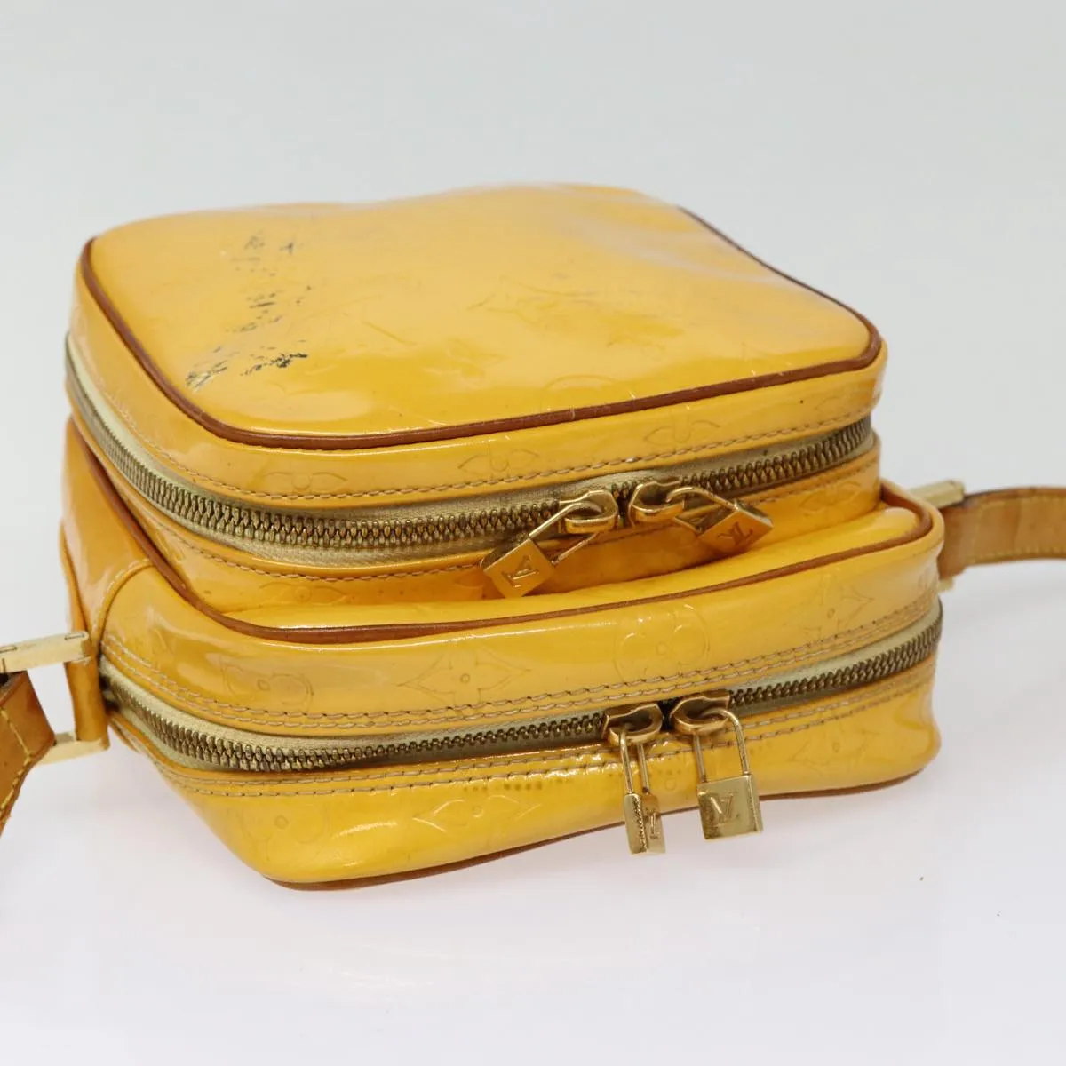 LOUIS VUITTON Monogram Vernis Wooster Shoulder Bag Yellow M91075 LV Auth 85174
