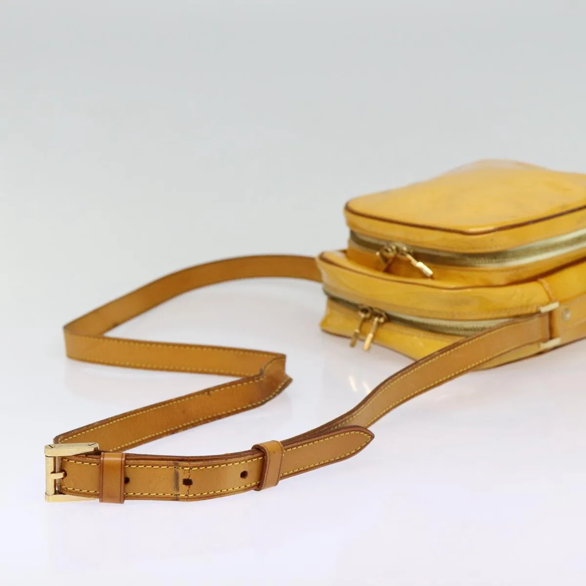 LOUIS VUITTON Monogram Vernis Wooster Shoulder Bag Yellow M91075 LV Auth 85174