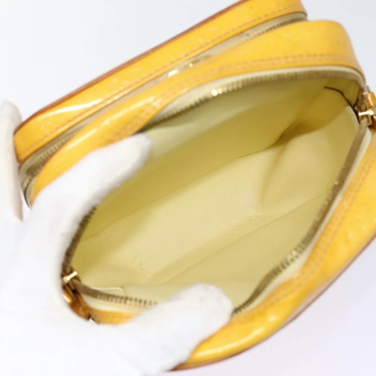 LOUIS VUITTON Monogram Vernis Wooster Shoulder Bag Yellow M91075 LV Auth 85174