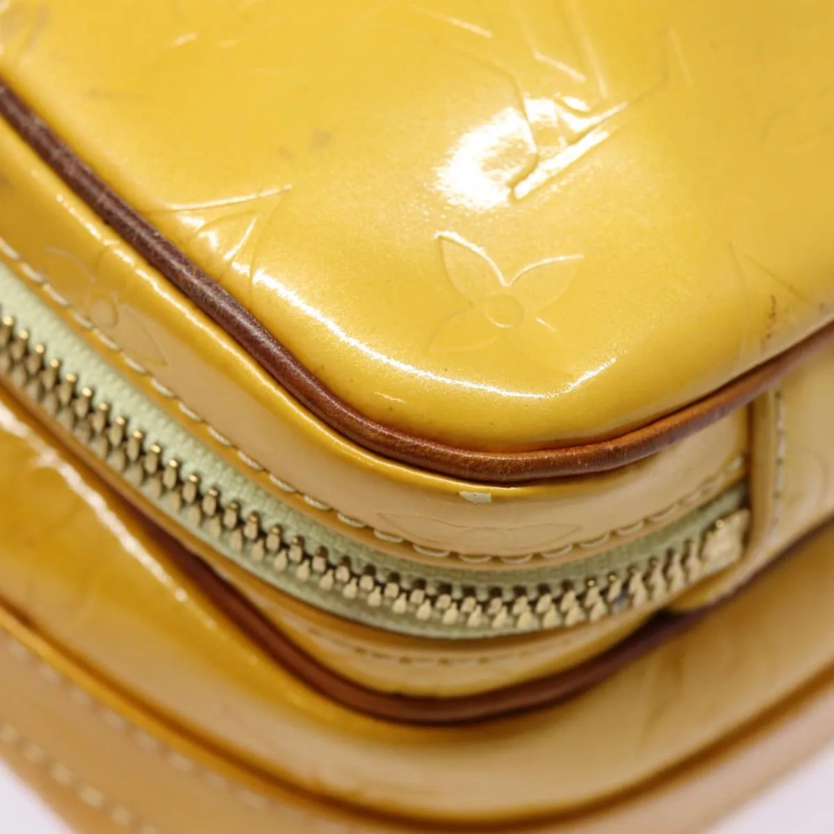 LOUIS VUITTON Monogram Vernis Wooster Shoulder Bag Yellow M91075 LV Auth 85174