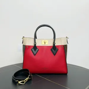 Louis Vuitton Montaigne MM Red/Beige Two-Way Bag - Shoulder/Top Handle - Medium