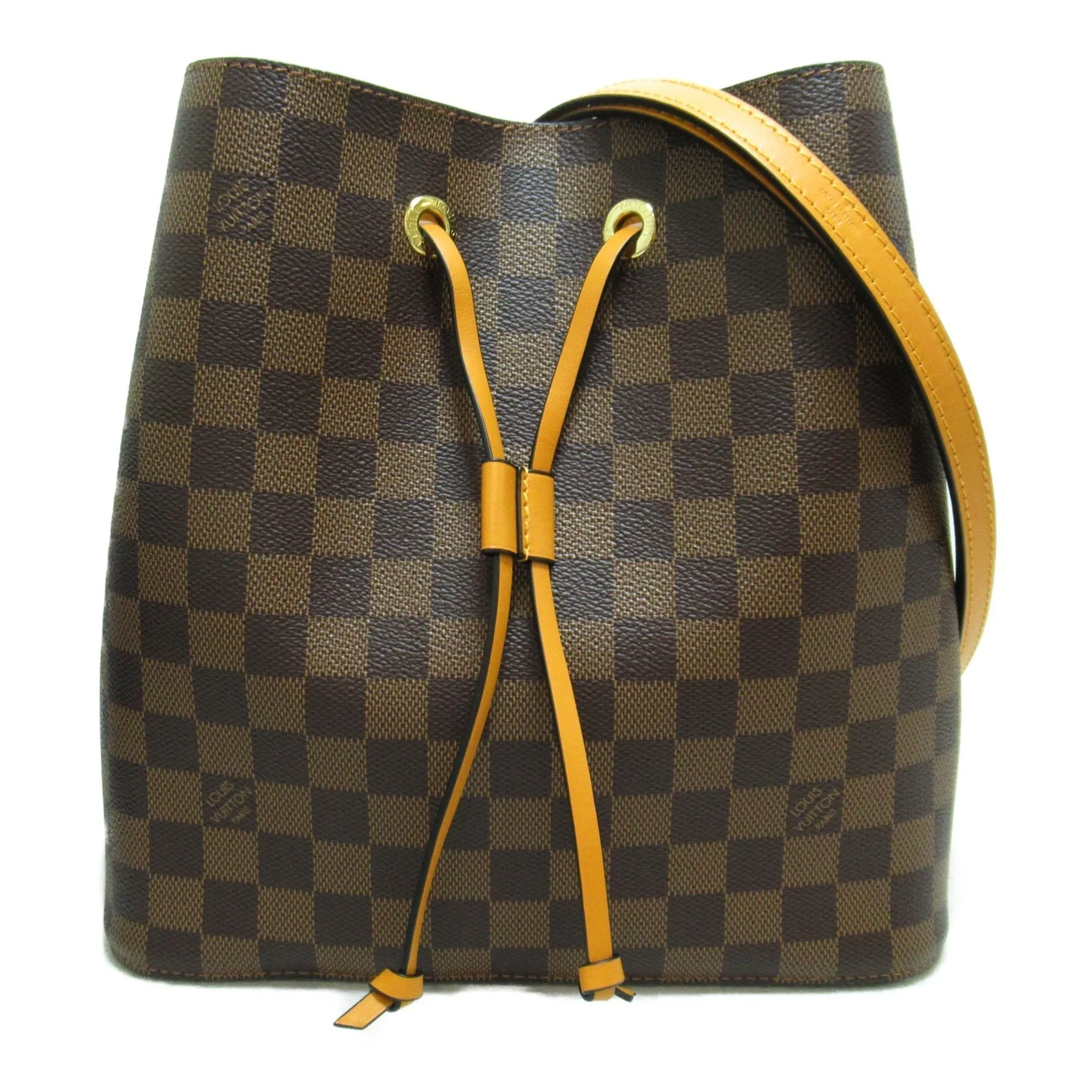 LOUIS VUITTON Neo Noe Shoulder Bag Brown Ebene Saffron Damier PVC coated canvas N40213