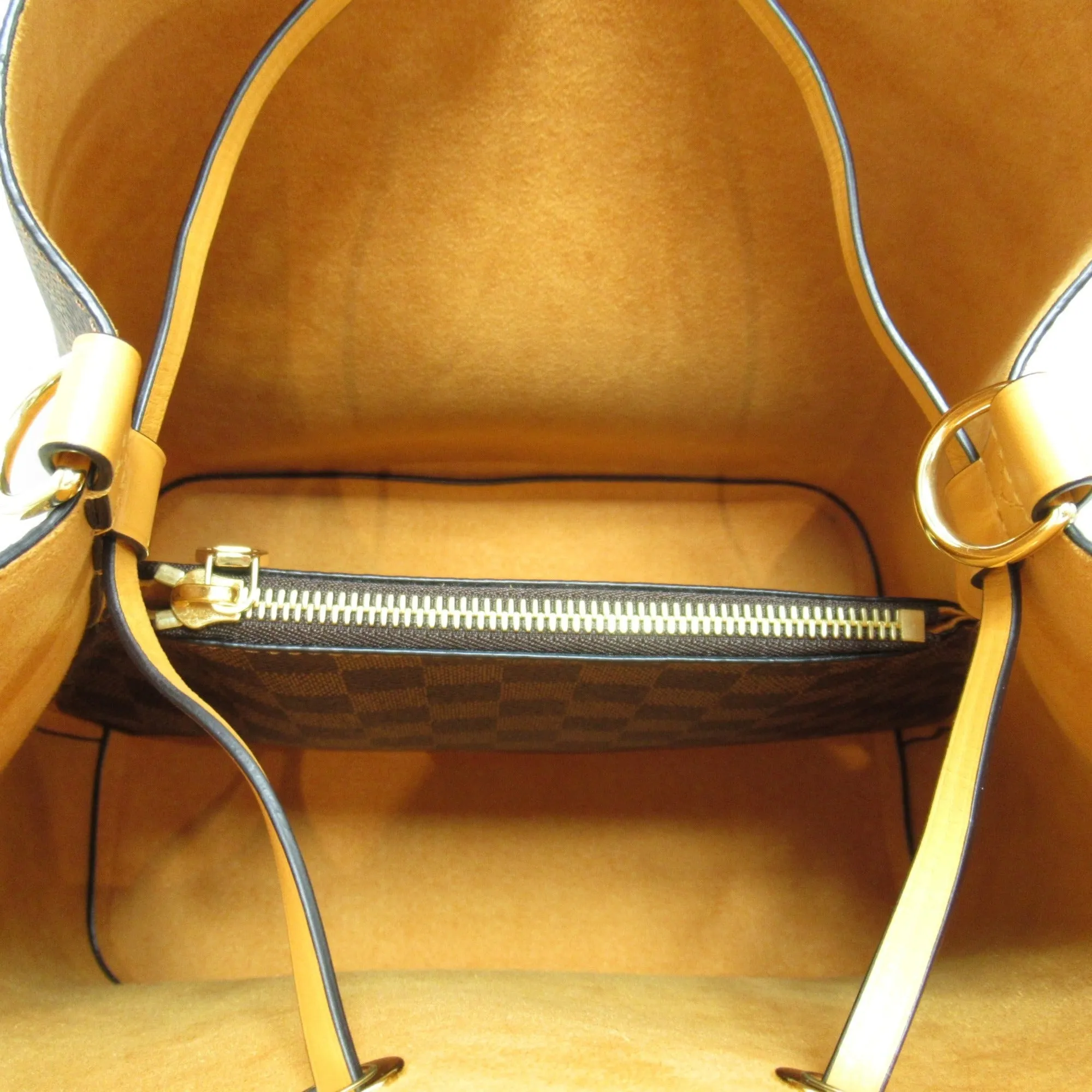 LOUIS VUITTON Neo Noe Shoulder Bag Brown Ebene Saffron Damier PVC coated canvas N40213