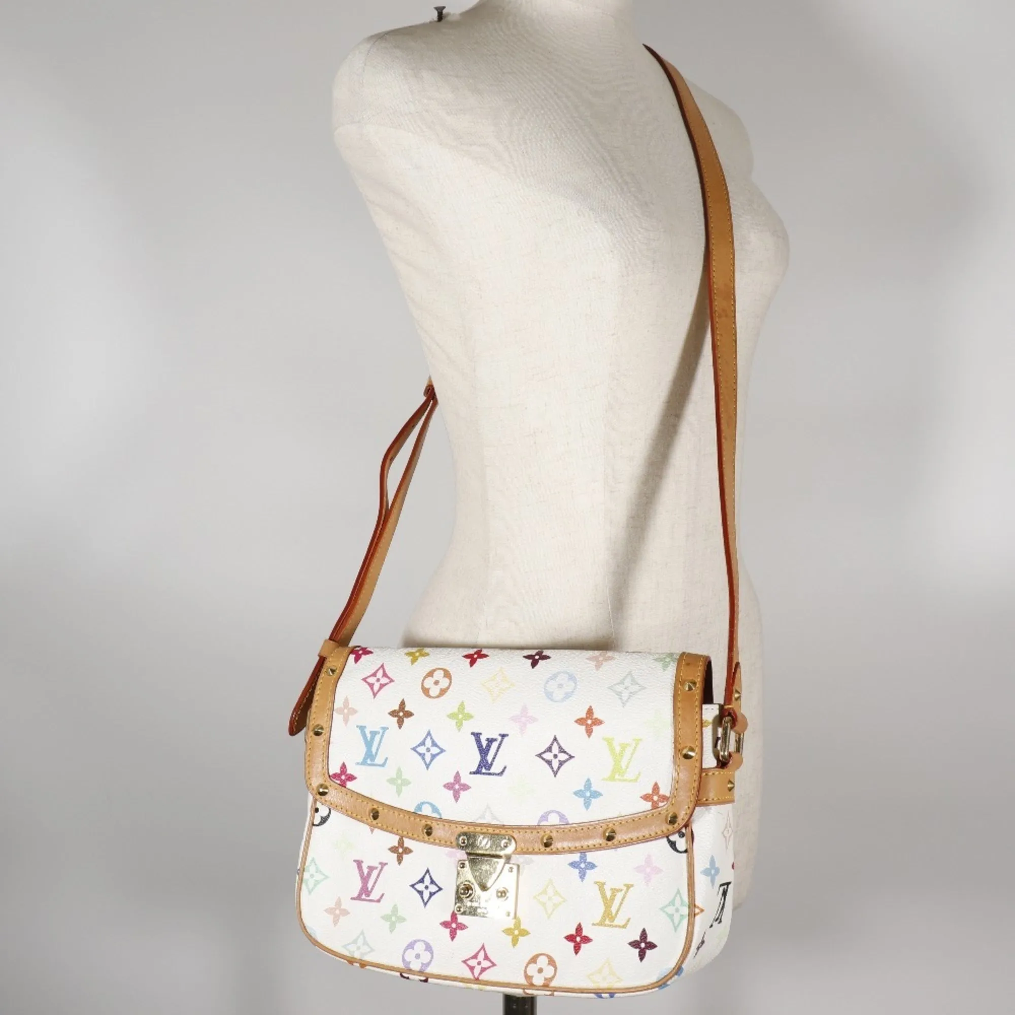 LOUIS VUITTON Sologne Shoulder Bag M92661 Monogram Multicolor White VI0014 Ladies