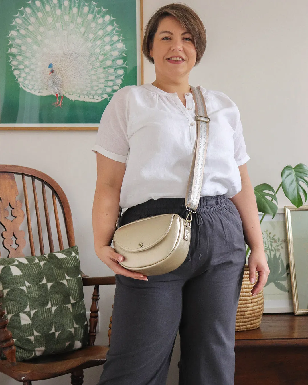 Luna Half Moon Bag - Gold
