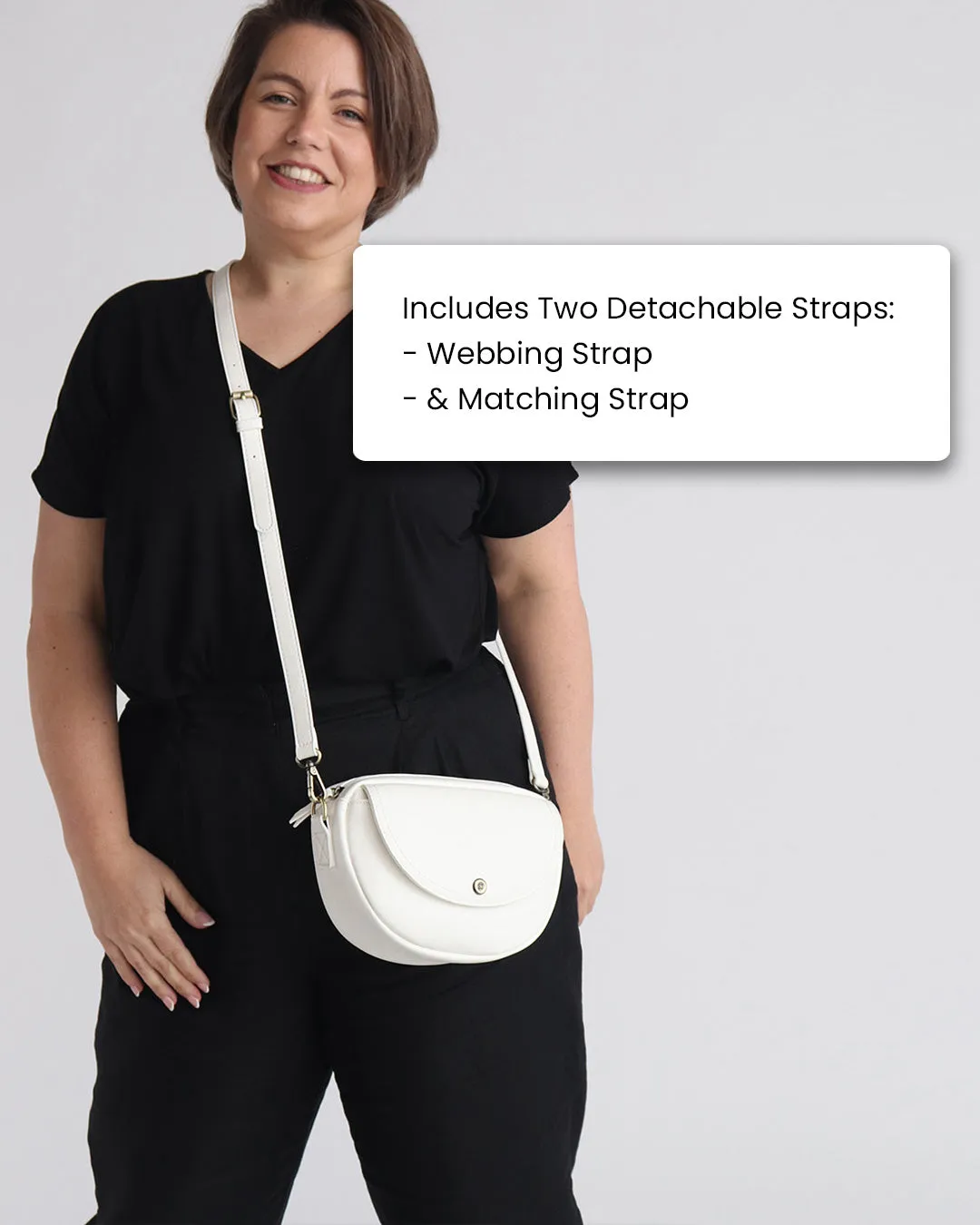 Luna Half Moon Bag - Ivory