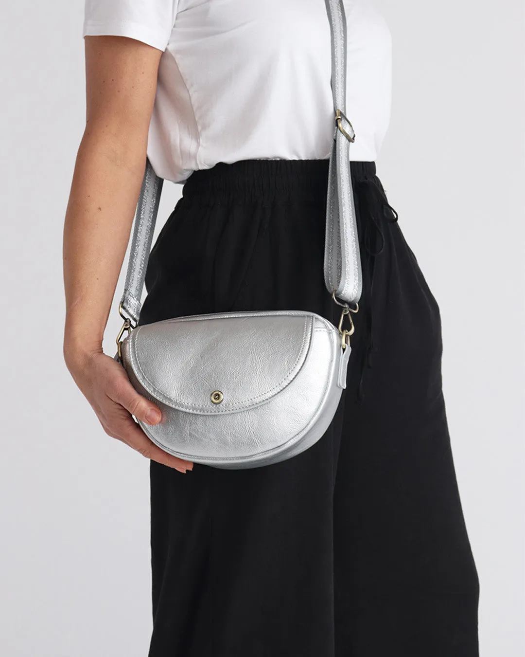 Luna Half Moon Bag - Silver