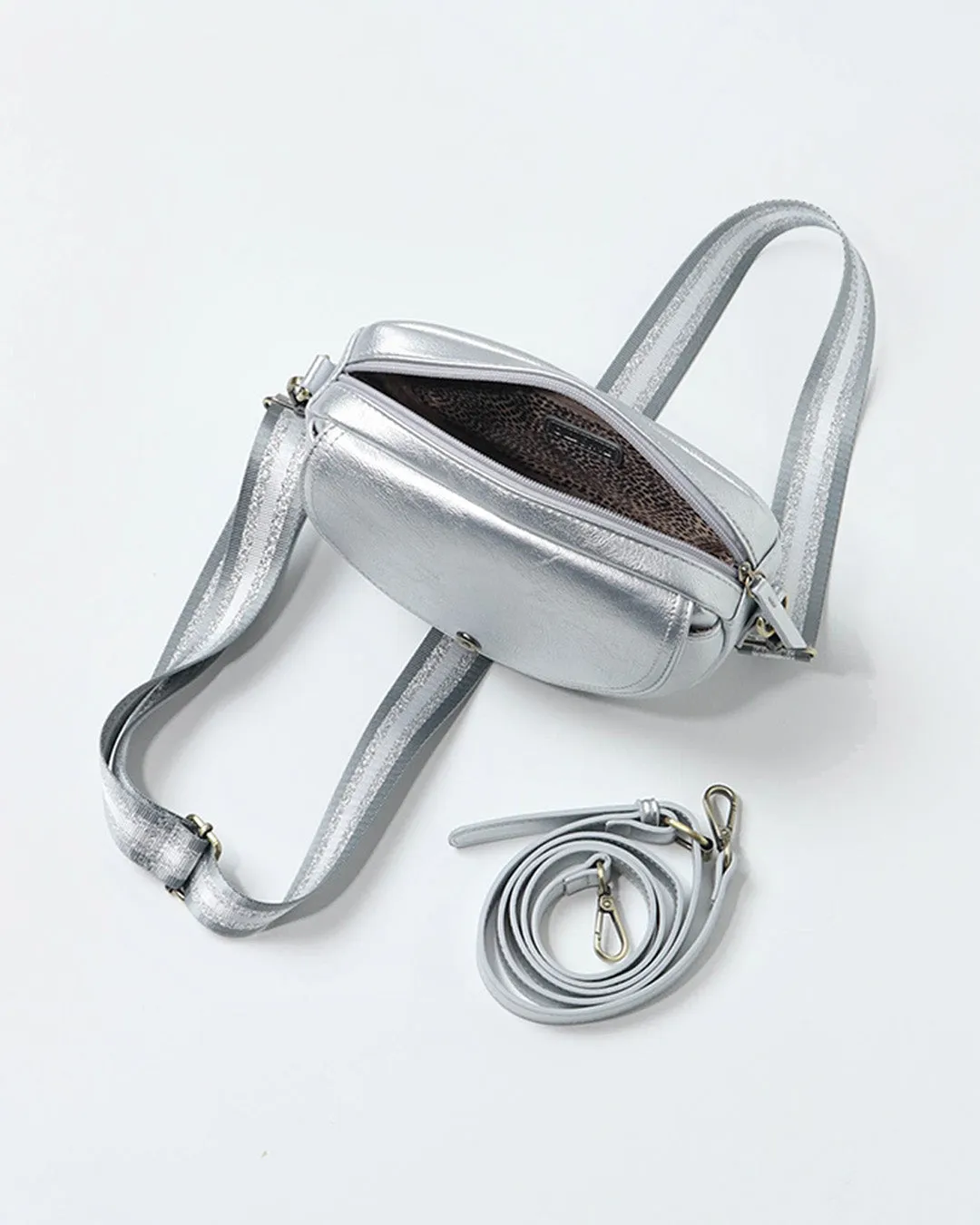Luna Half Moon Bag - Silver