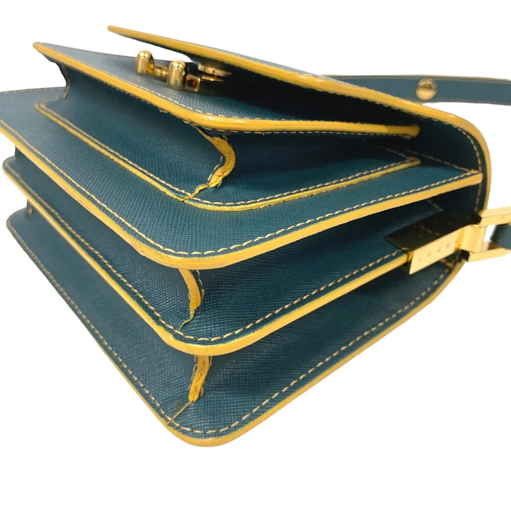 MARNI Shoulder Bag leather green trunk Women Used